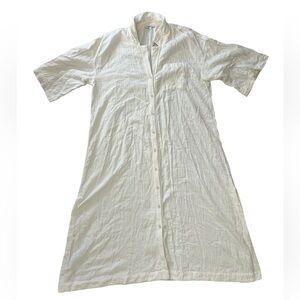 Madewell Cream Cover-Up Maxi Button-Down Oversized Shirt Dress 🤍